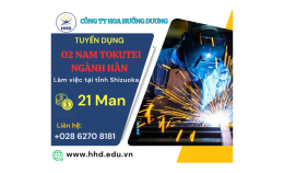 ĐƠN HÀNG 02 NAM TOKUTEI  NGÀNH HÀN THÁNG 01/2024