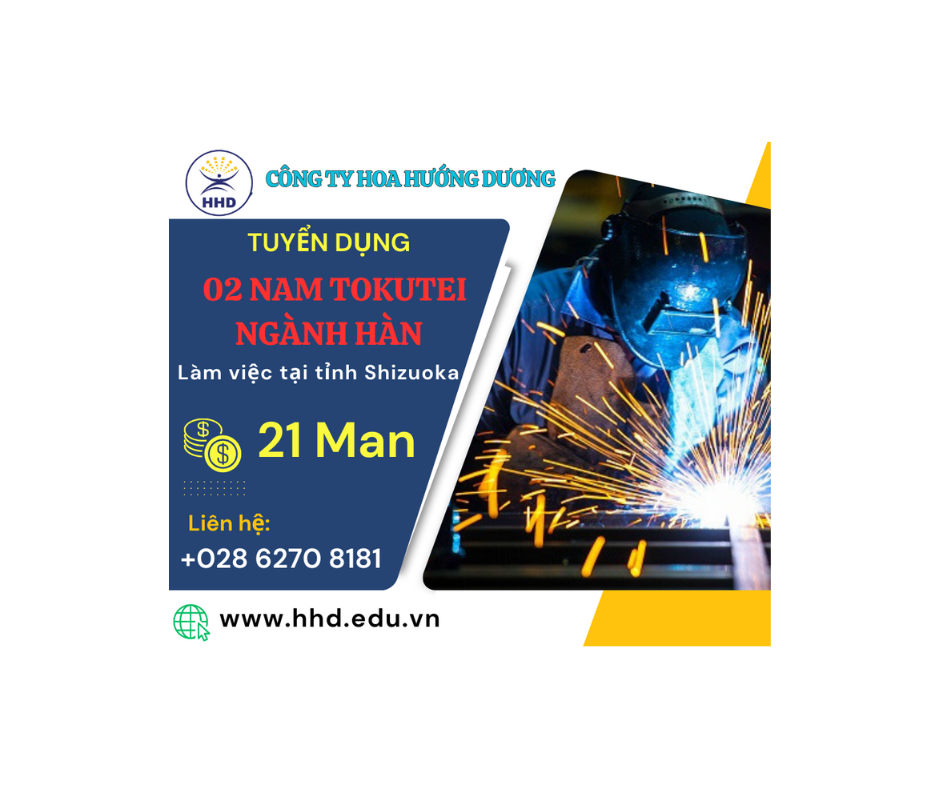 ĐƠN HÀNG 02 NAM TOKUTEI  NGÀNH HÀN THÁNG 01/2024