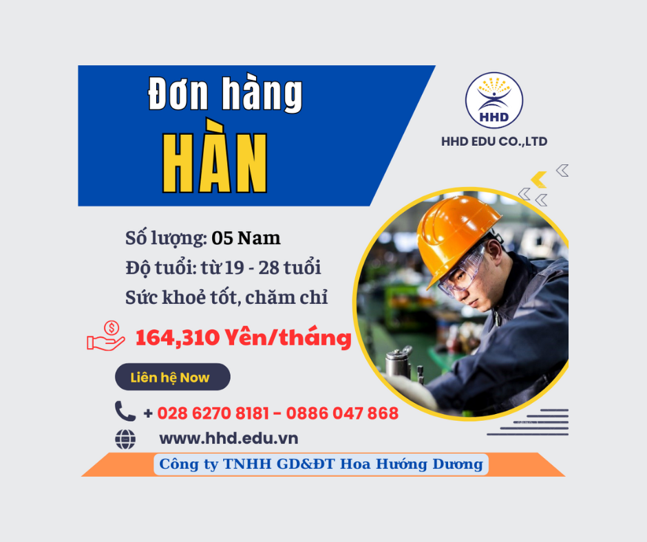TUYỂN DỤNG 05 NAM TTS NGÀNH HÀN THÁNG 02/2024