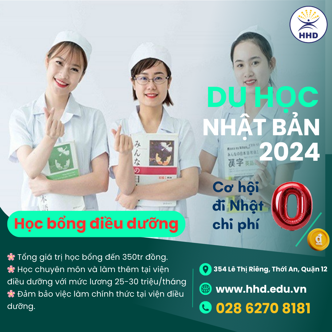 HỌC BỔNG DU HỌC ĐIỀU DƯỠNG NHẬT BẢN NĂM 2024