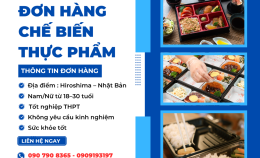 [Tỉnh Hiroshima] Tuyển Dụng 02 Nam - 02 Nữ Thực Tập Sinh Đơn Hàng Thực Phẩm