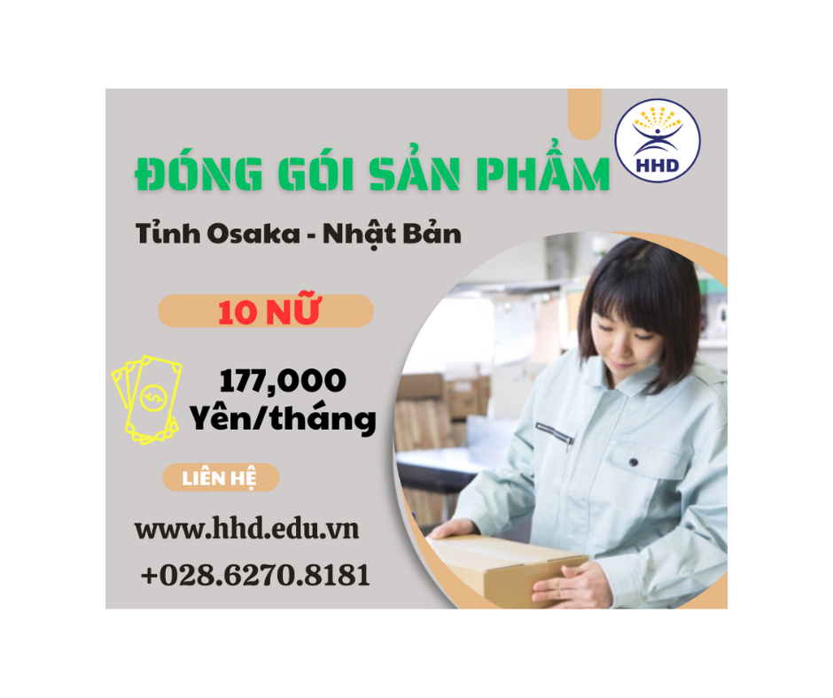 TUYỂN DỤNG 10 NỮ THỰC TẬP SINH ĐƠN HÀNG ĐÓNG GÓI SẢN PHẨM TỈNH OSAKA
