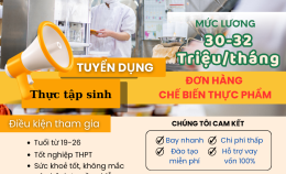 TUYỂN DỤNG ĐƠN HÀNG THỰC PHẨM